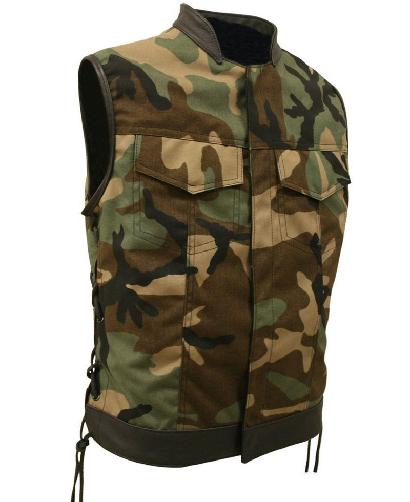 Men's Camo Military Biker Vest Men's Camo Military Biker Vest - Image 2