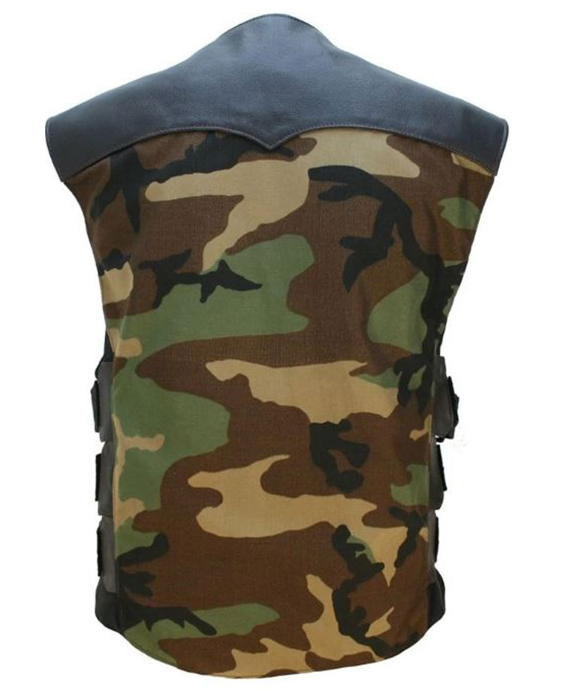 Men's Camo Military Biker Vest Men's Camo Military Biker Vest - Image 3