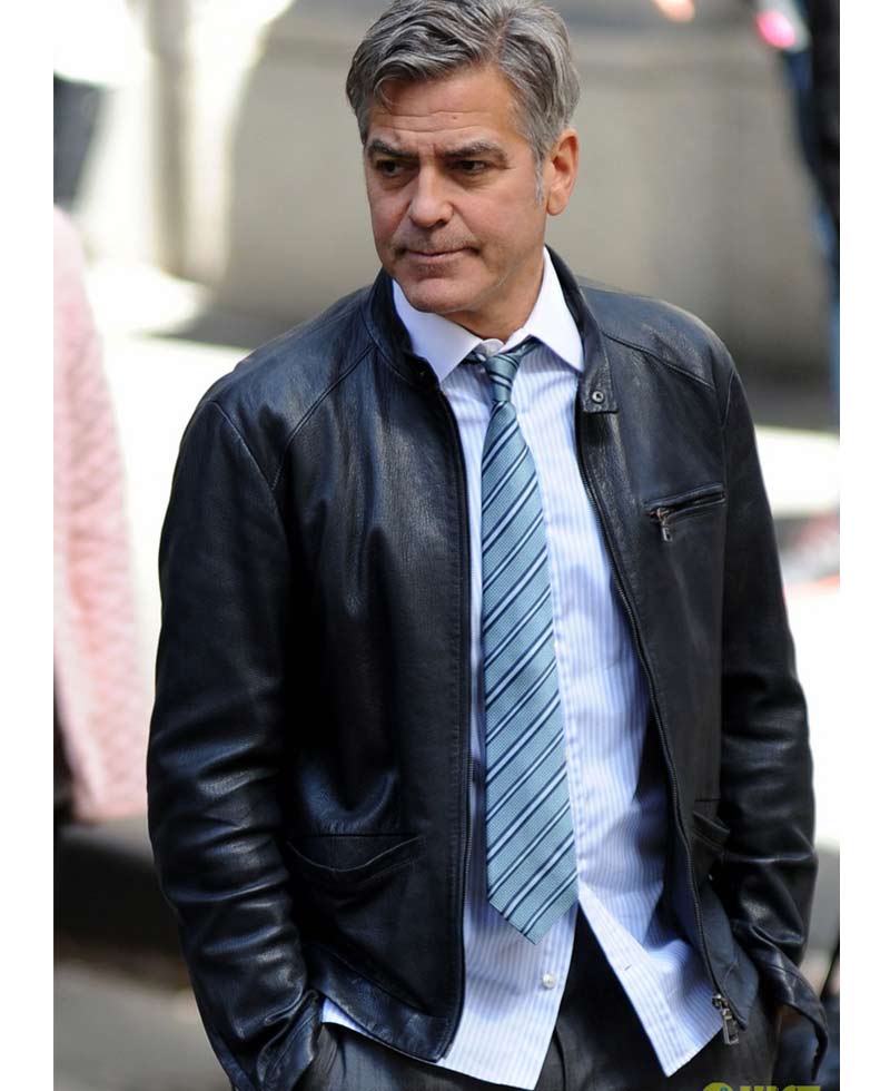 George Clooney Money Monster Film Lee Gates Leather Jacket George Clooney Money Monster Film Lee Gates Leather Jacket
