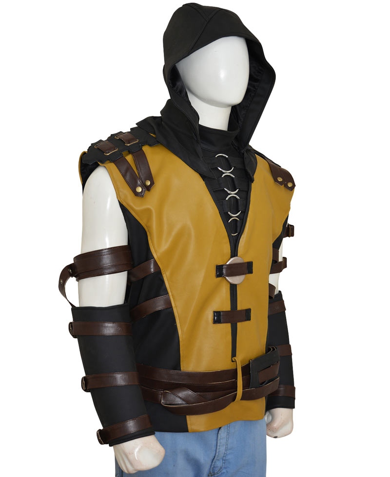 Hanzo Hasashi Mortal Kombat Scorpion Hoodie Vest Hanzo Hasashi Mortal Kombat Scorpion Hoodie Vest - Image 3