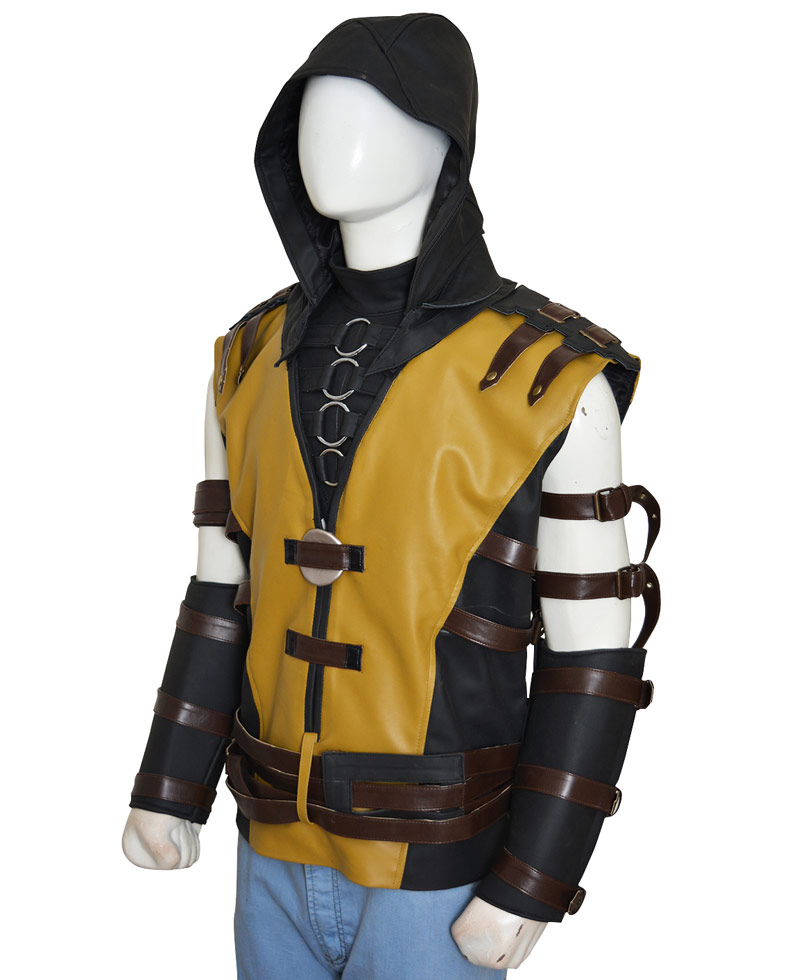 Hanzo Hasashi Mortal Kombat Scorpion Hoodie Vest Hanzo Hasashi Mortal Kombat Scorpion Hoodie Vest - Image 4