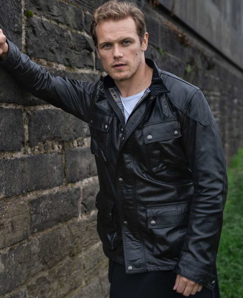 Men in Kilts A Roadtrip with Sam Heughan Motorcycle Jacket Men in Kilts A Roadtrip with Sam Heughan Motorcycle Jacket - Image 3