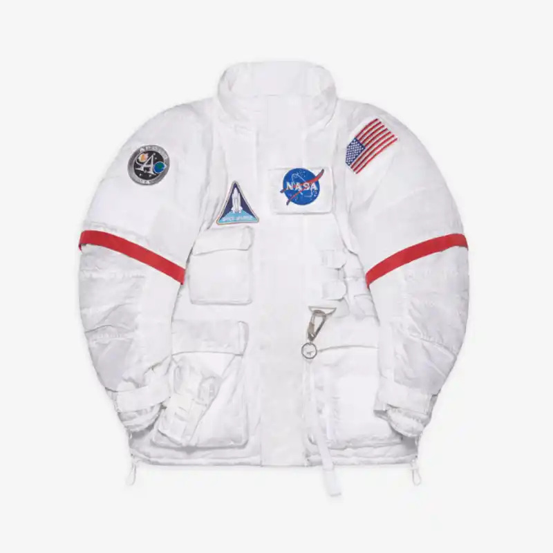 Nasa Puffer White Jacket Nasa Puffer White Jacket - Image 2