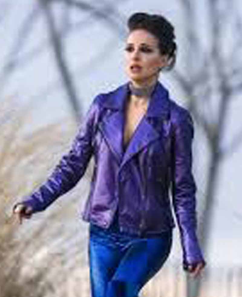 Natalie Portman Vox Lux Purple Leather Jacket Natalie Portman Vox Lux Purple Leather Jacket - Image 4