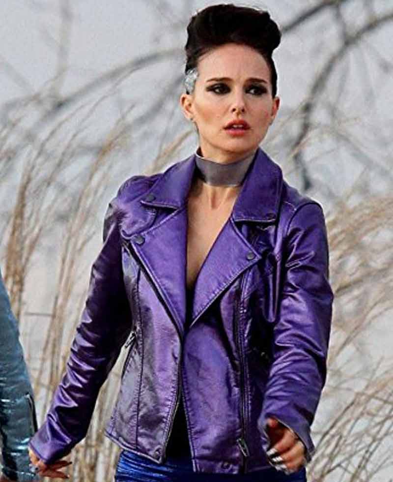 Natalie Portman Vox Lux Purple Leather Jacket Natalie Portman Vox Lux Purple Leather Jacket - Image 2