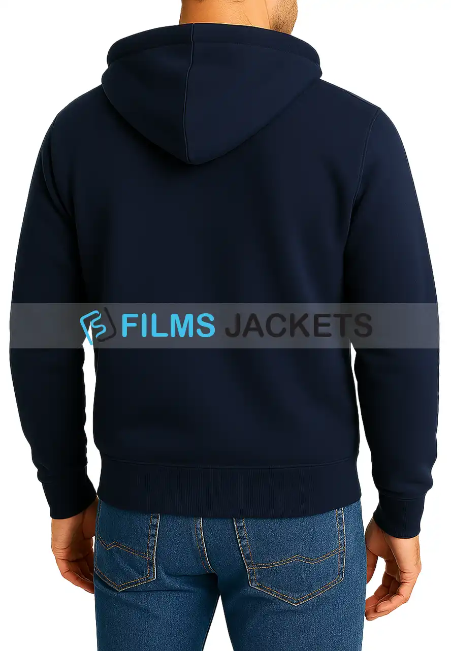 Navy Blue Zip Up Hoodie Navy Blue Zip Up Hoodie - Image 2