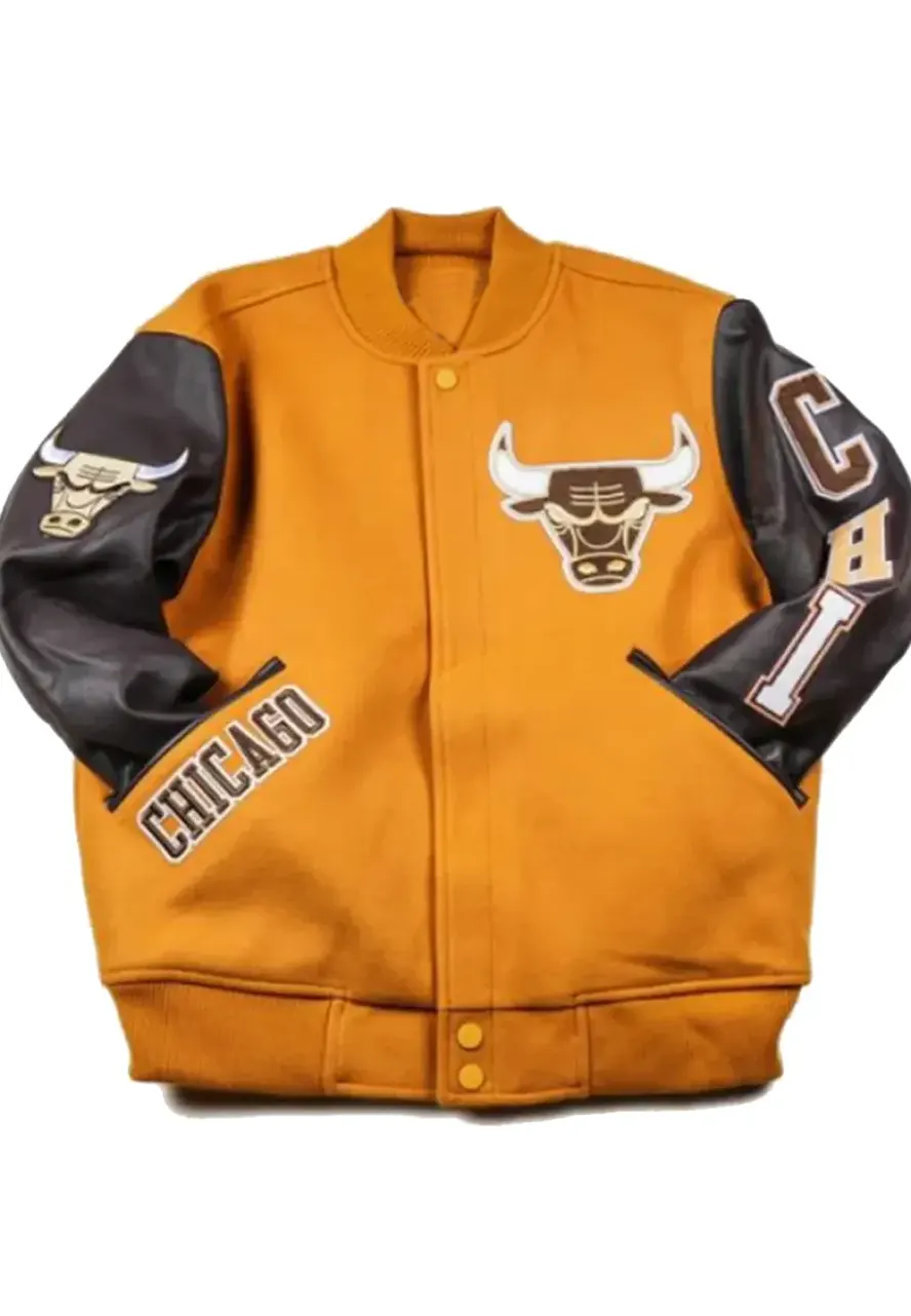 NBA Chicago Bulls Brown Varsity Jacket NBA Chicago Bulls Brown Varsity Jacket