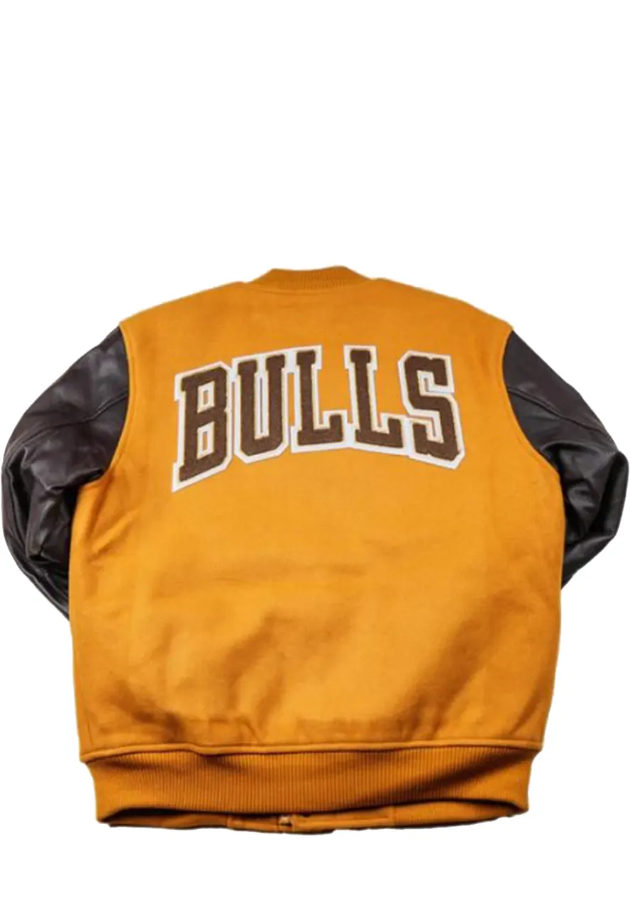NBA Chicago Bulls Brown Varsity Jacket NBA Chicago Bulls Brown Varsity Jacket - Image 2