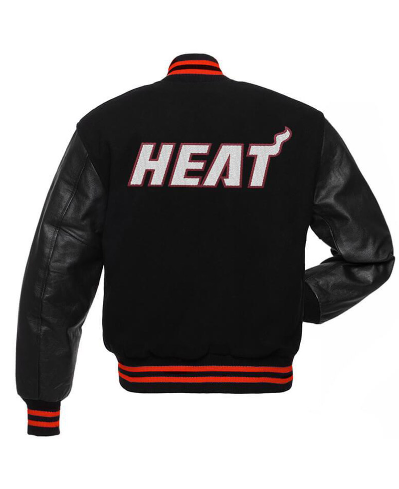 Miami Heat NBA Varsity Bomber Jacket Miami Heat NBA Varsity Bomber Jacket - Image 2