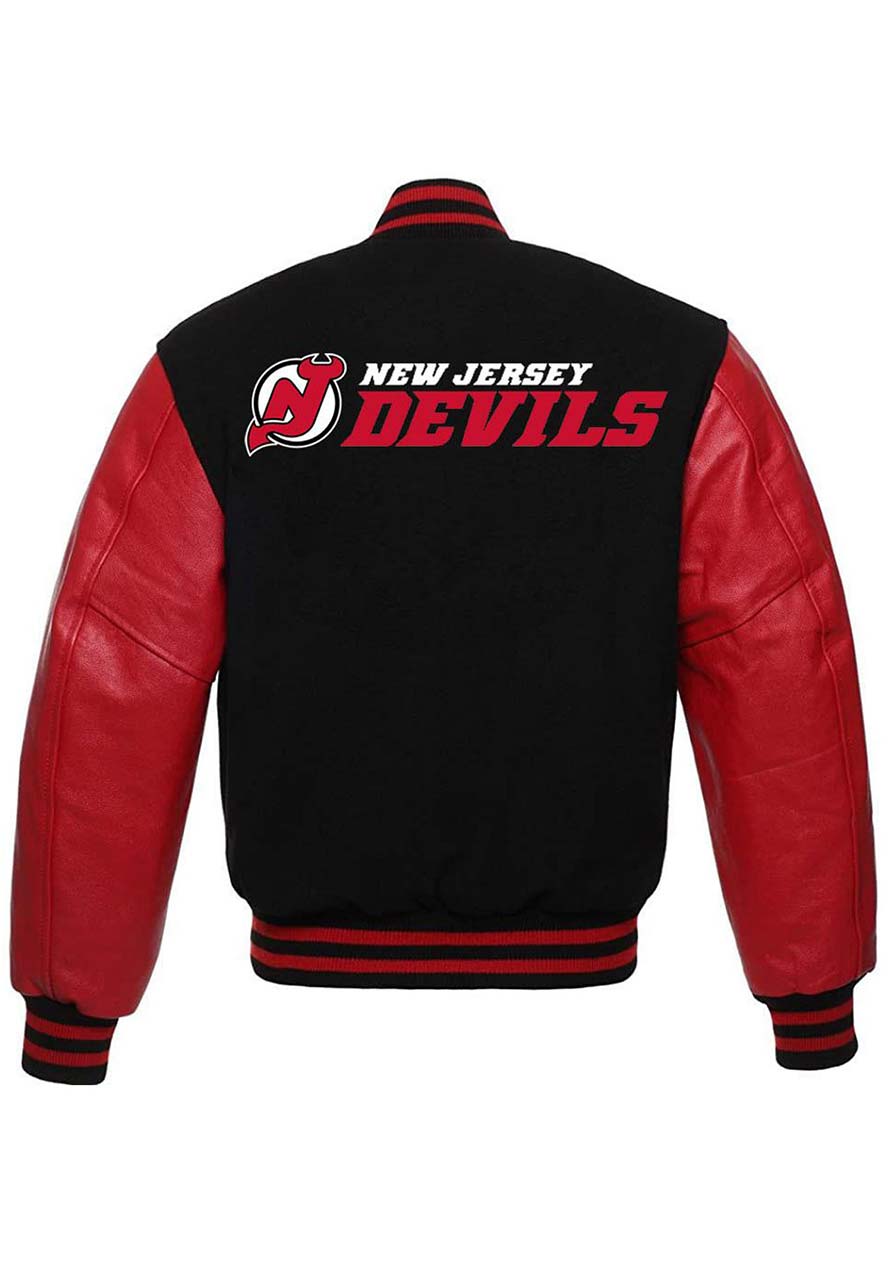 New Jersey Devils Black Varsity Jacket New Jersey Devils Black Varsity Jacket - Image 2