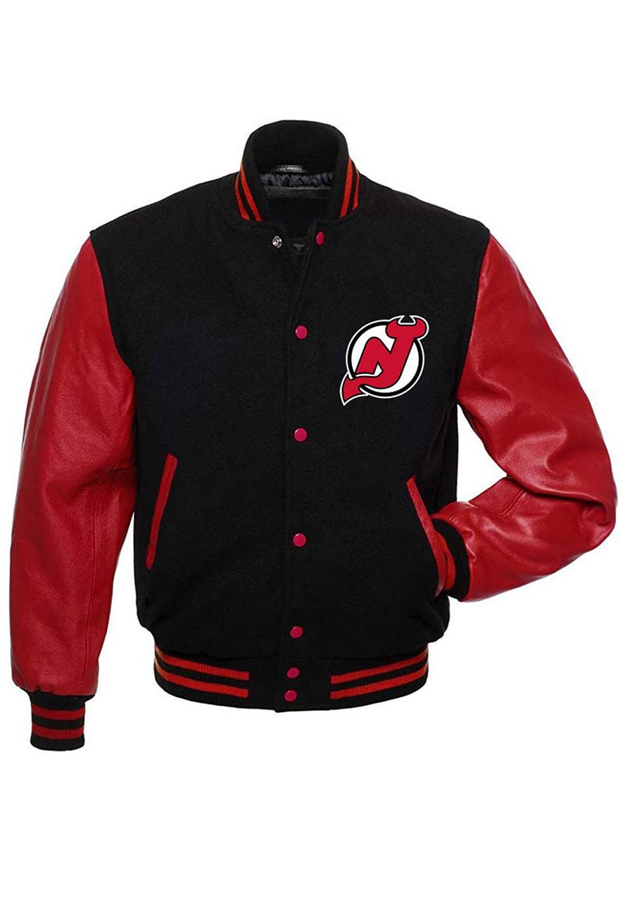 New Jersey Devils Black Varsity Jacket New Jersey Devils Black Varsity Jacket
