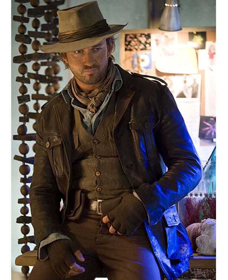 Alex Rover Nim's Island Gerard Butler Leather Jacket