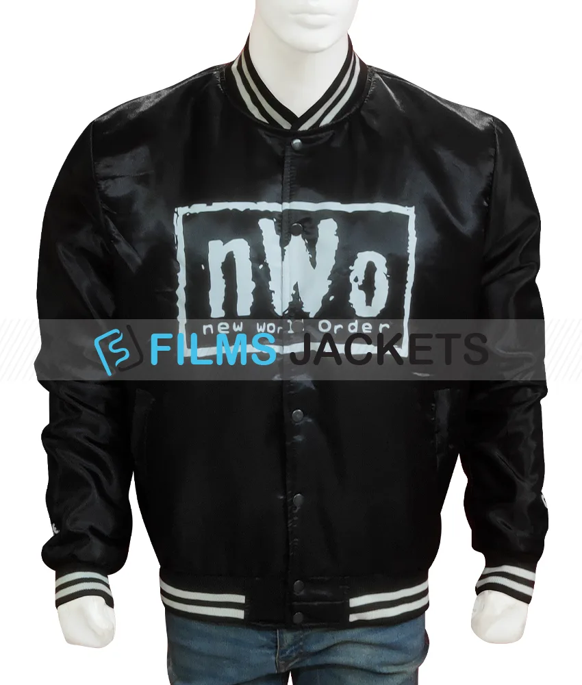 Men's Black Bomber New World Order Jacket Men's Black Bomber New World Order Jacket