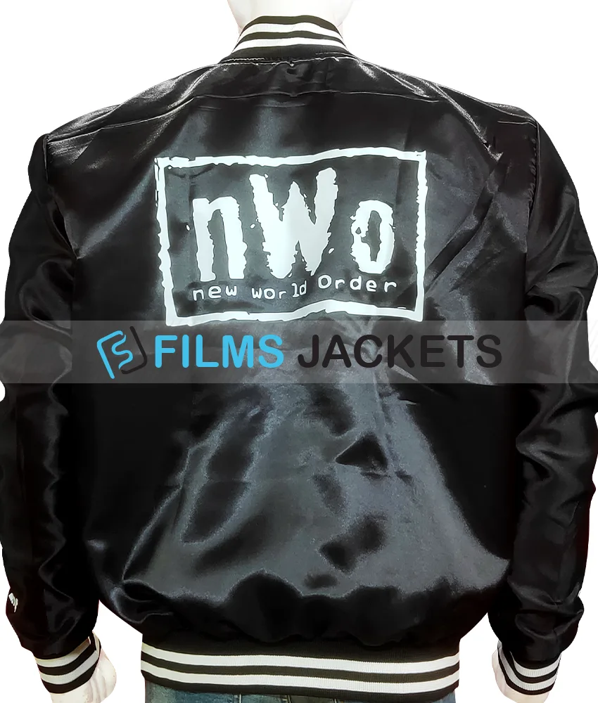 Men's Black Bomber New World Order Jacket Men's Black Bomber New World Order Jacket - Image 2
