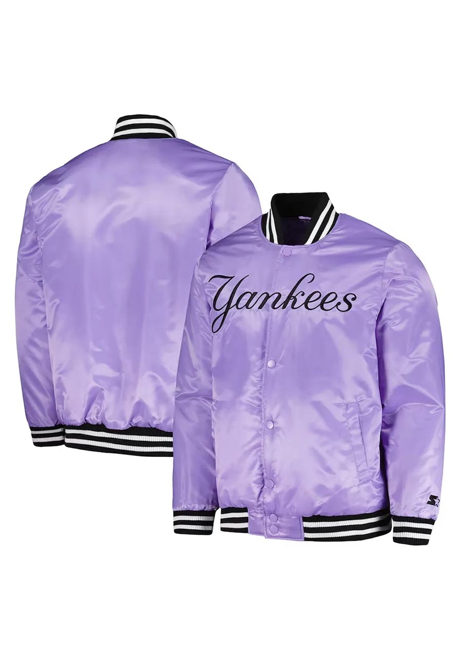 NY Yankees Cross Bronx Purple Jacket NY Yankees Cross Bronx Purple Jacket - Image 3