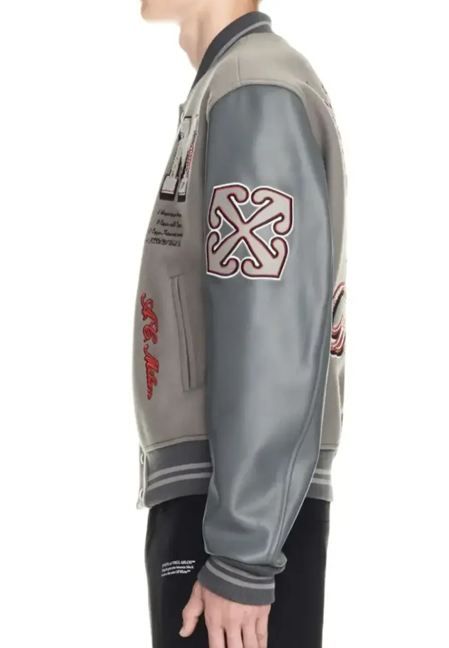 Off White Ac Milan Varsity Jacket Off White Ac Milan Varsity Jacket - Image 4