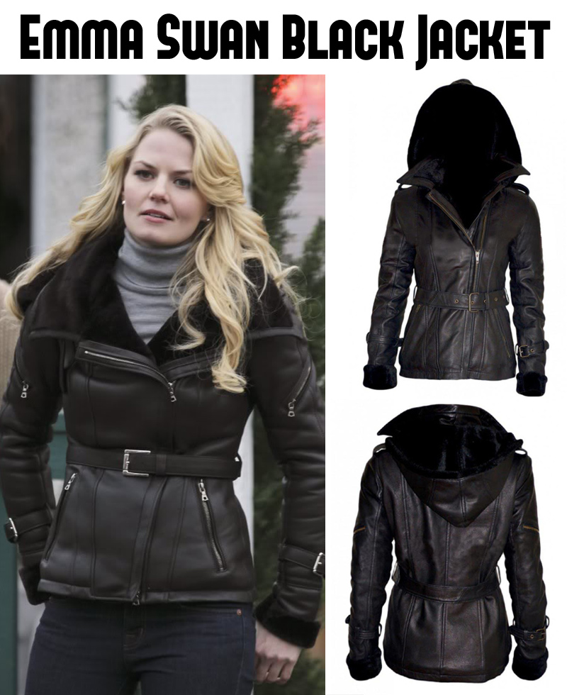 Once Upon a Time Emma Swan Black Leather Jacket Once Upon a Time Emma Swan Black Leather Jacket - Image 3