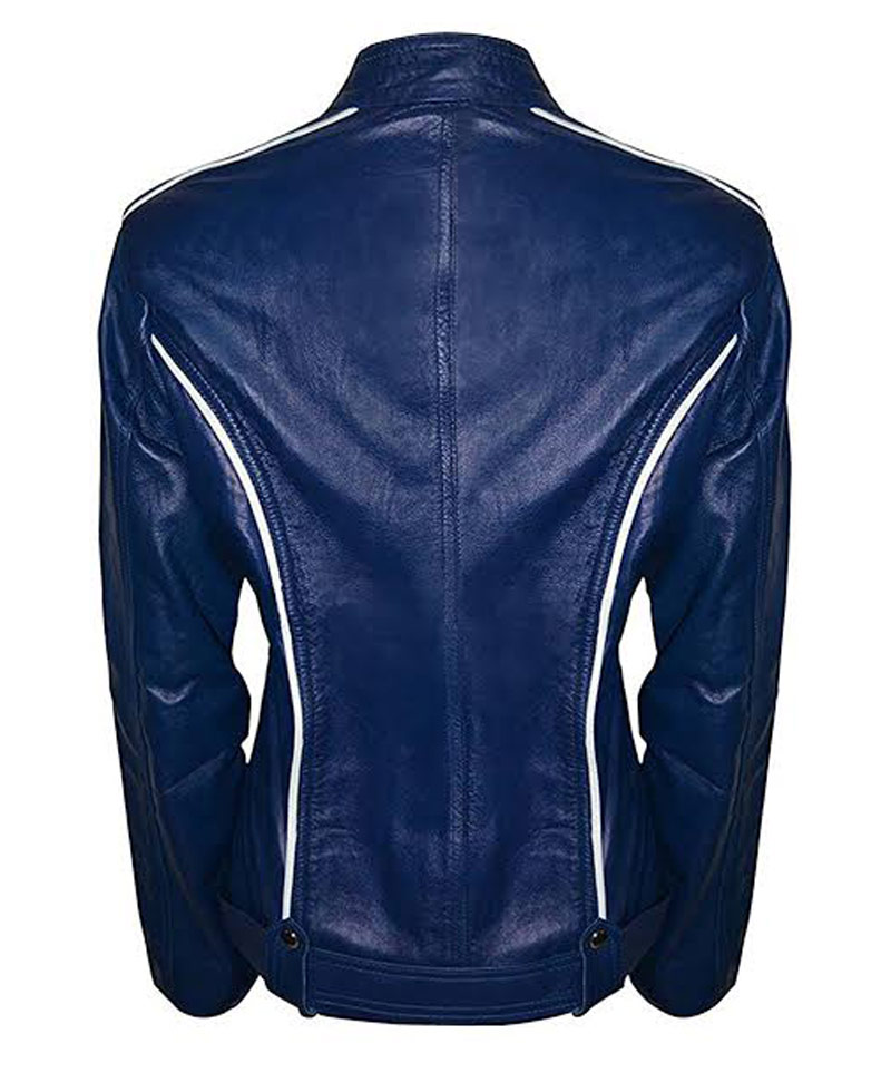 Once Upon a Time Emma Swan Blue Leather Jacket Once Upon a Time Emma Swan Blue Leather Jacket - Image 4