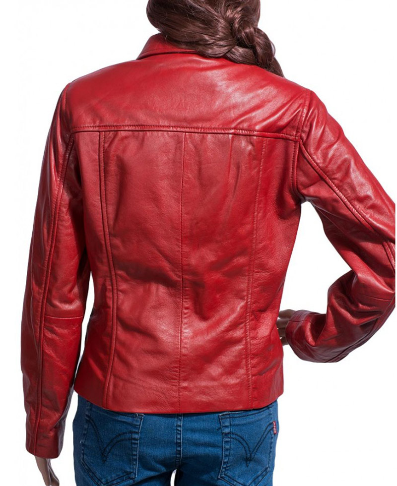 Emma Swan Once Upon a Time Red Leather Jacket Emma Swan Once Upon a Time Red Leather Jacket - Image 2