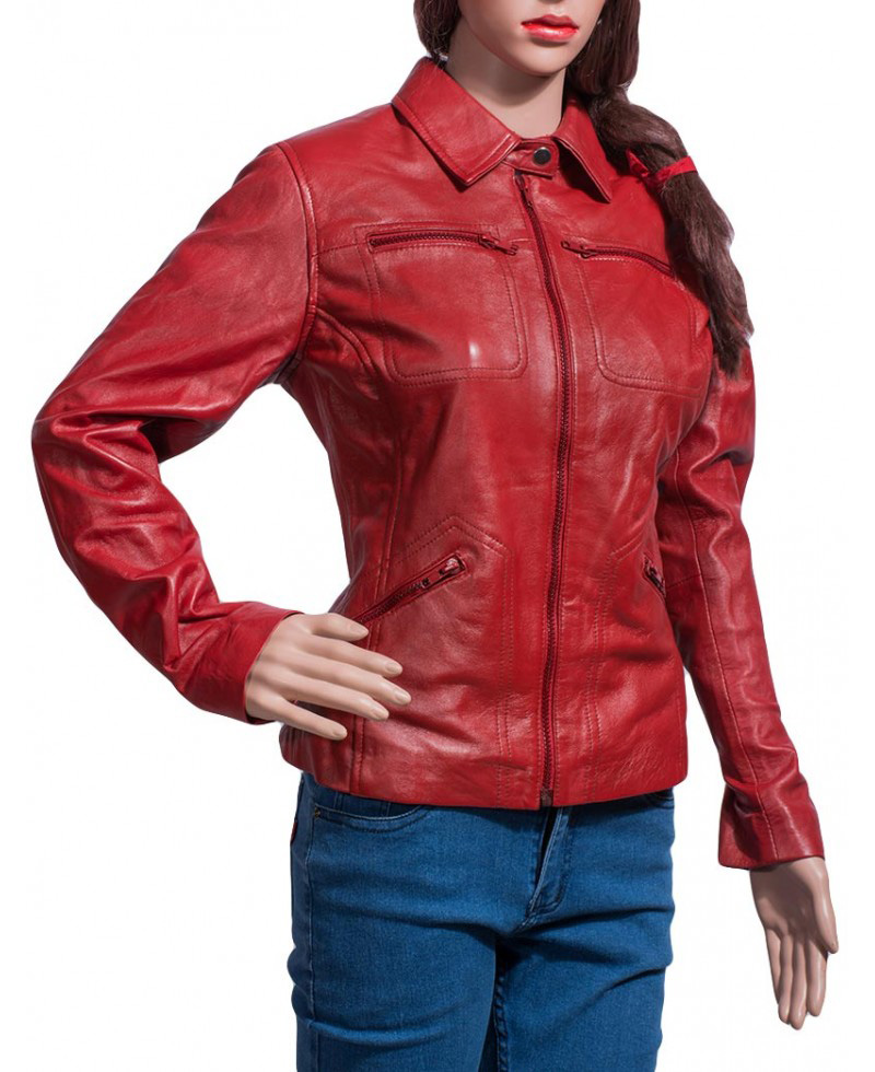 Emma Swan Once Upon a Time Red Leather Jacket Emma Swan Once Upon a Time Red Leather Jacket - Image 3