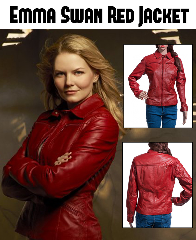 Emma Swan Once Upon a Time Red Leather Jacket Emma Swan Once Upon a Time Red Leather Jacket - Image 7