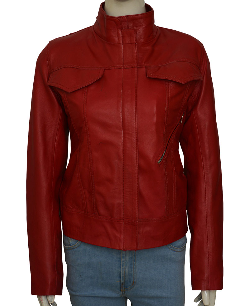 Emma Swan Once Upon a Time Season 6 Red Leather Jacket