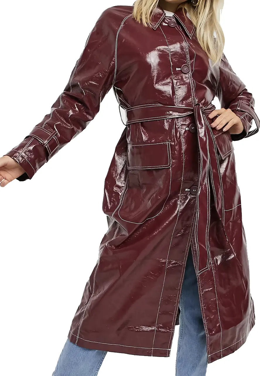 Only Murders in the Building Mabel Maroon Leather Coat Only Murders in the Building Mabel Maroon Leather Coat - Image 2