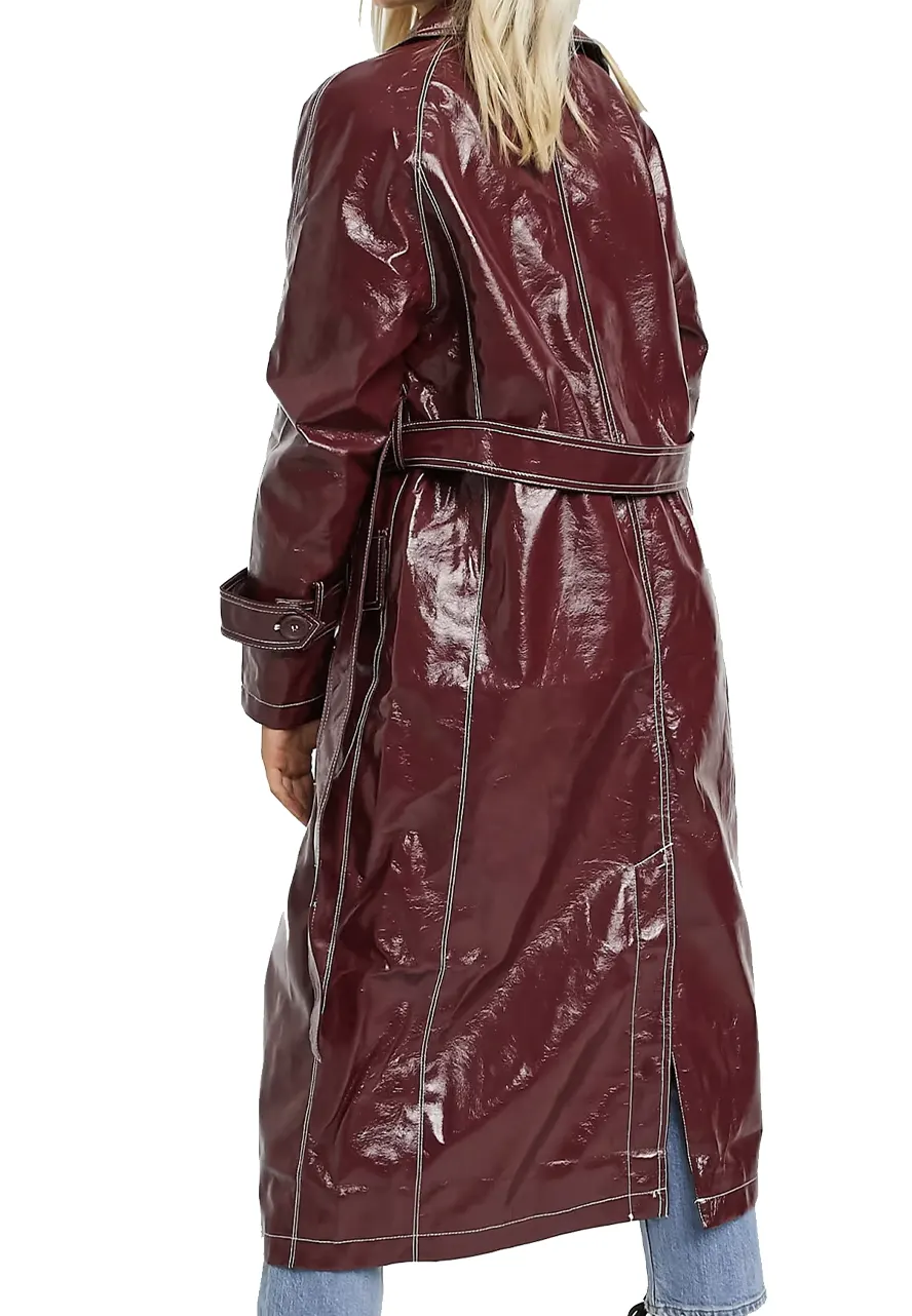 Only Murders in the Building Mabel Maroon Leather Coat Only Murders in the Building Mabel Maroon Leather Coat - Image 3