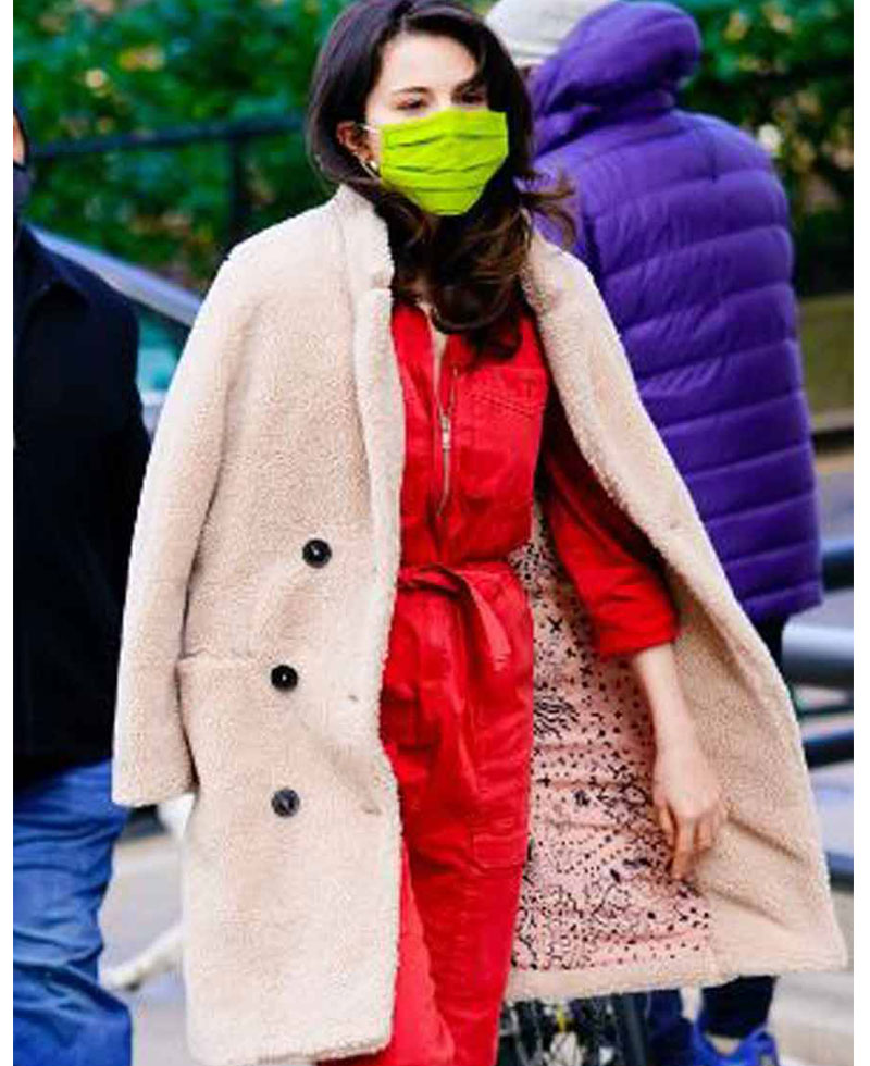 Only Murders in the Building Mabel Mora Double Breasted Sherpa Coat Only Murders in the Building Mabel Mora Double Breasted Sherpa Coat