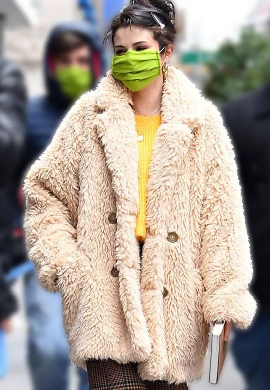 Selena Gomez Only Murders in the Building Fur Peacoat Selena Gomez Only Murders in the Building Fur Peacoat