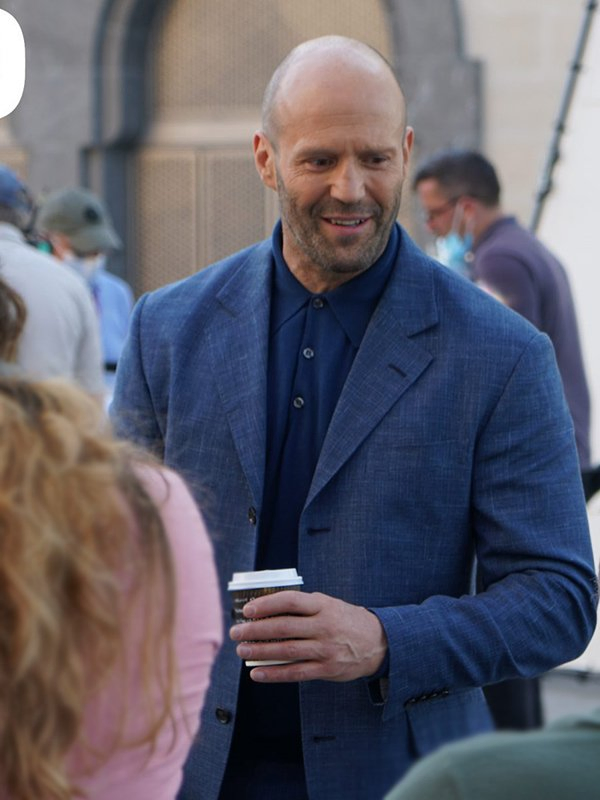 Operation Fortune Ruse de guerre Jason Statham Cotton Blue Coat Operation Fortune Ruse de guerre Jason Statham Cotton Blue Coat
