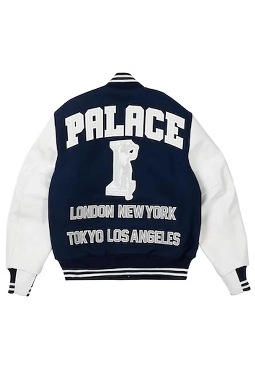 Palace Greek Navy Blue Varsity Jacket Palace Greek Navy Blue Varsity Jacket - Image 2