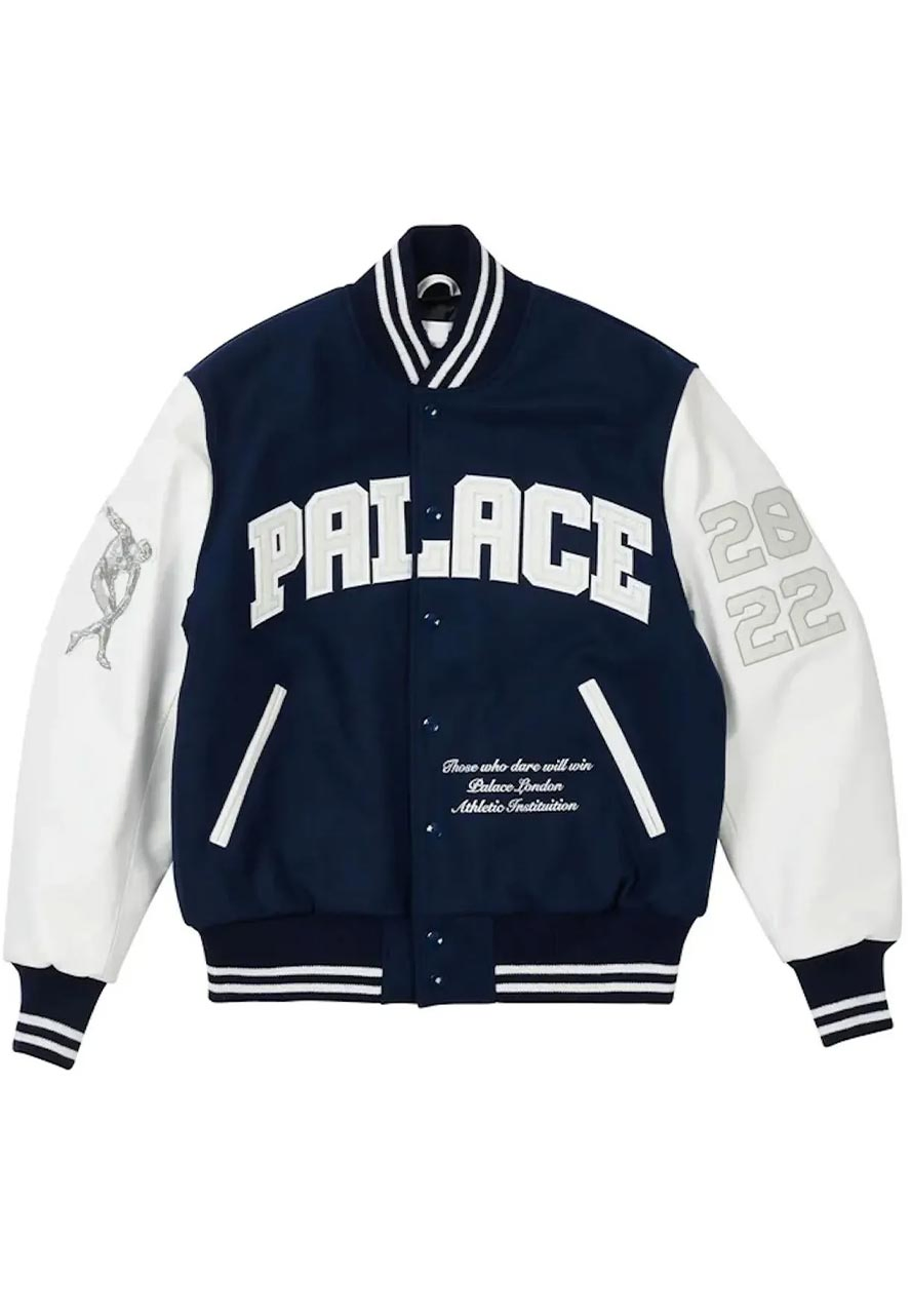 Palace Greek Navy Blue Varsity Jacket Palace Greek Navy Blue Varsity Jacket