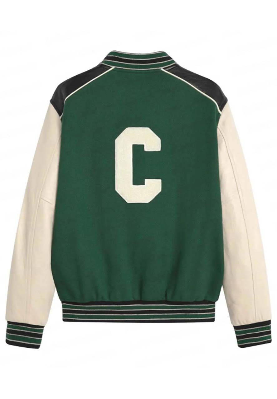 Park Jimin Green Varsity Jacket Park Jimin Green Varsity Jacket - Image 2