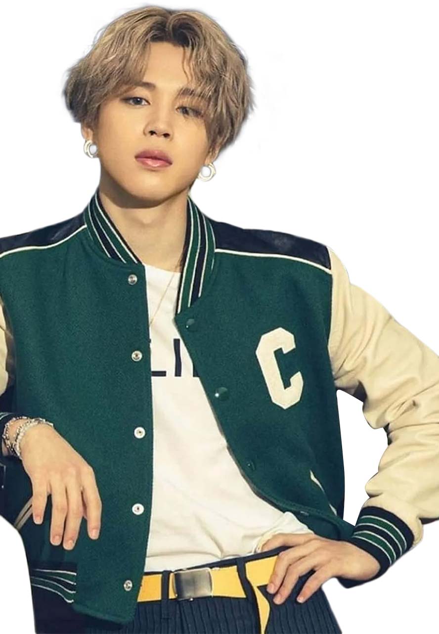 Park Jimin Green Varsity Jacket Park Jimin Green Varsity Jacket - Image 5