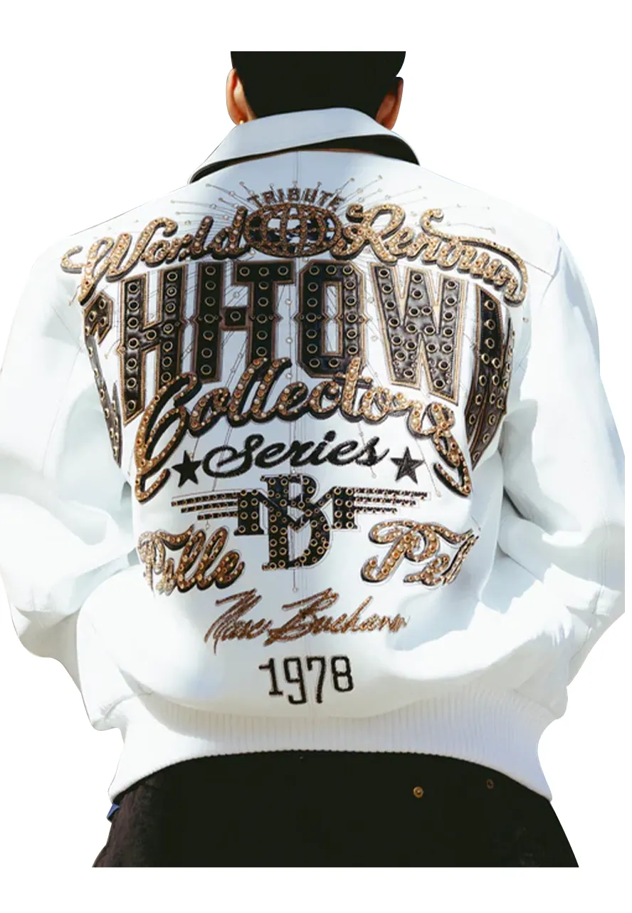 Pelle Pelle Chi-Town White Leather Jacket chi town pelle pelle jacket
