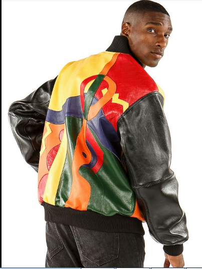Pelle Pelle Orange Plush Picasso Multi Jacket Pelle Pelle Orange Plush Picasso Multi Jacket - Image 2