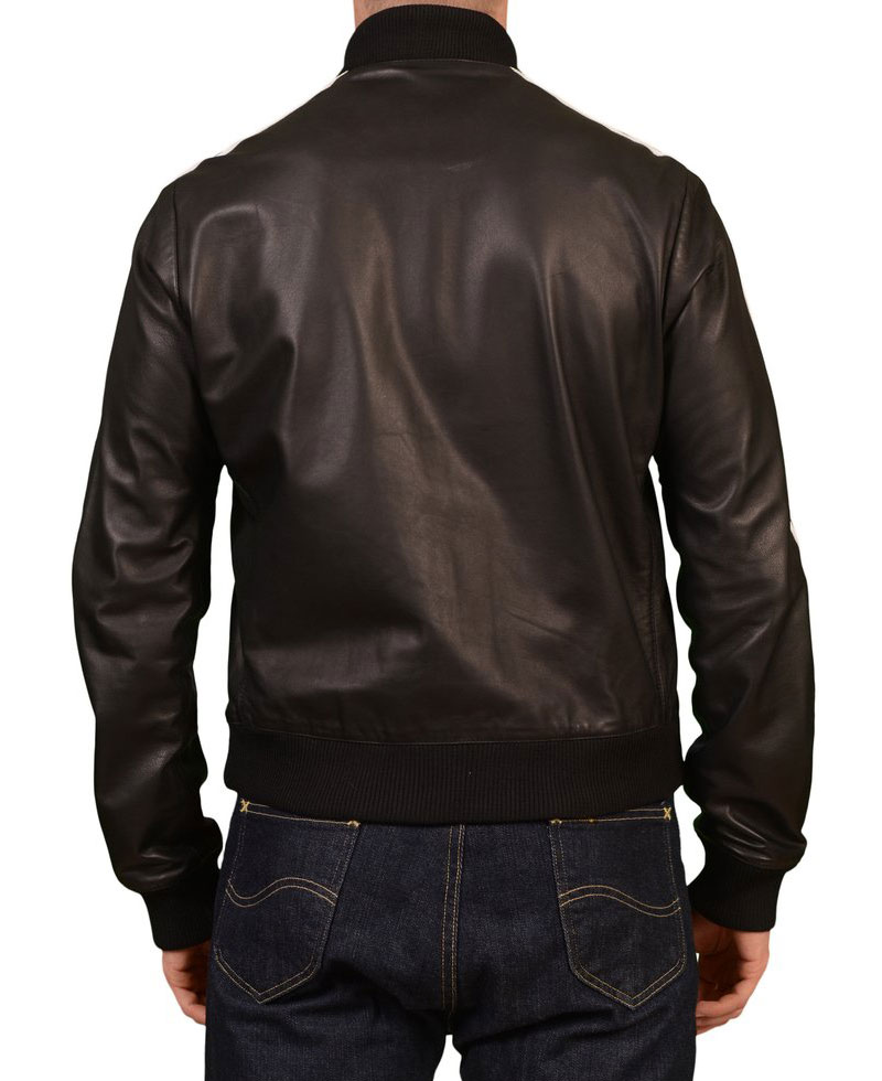 Pharrell Williams Bomber Leather Jacket Pharrell Williams Bomber Leather Jacket - Image 2