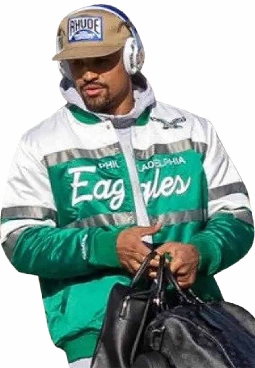 Philadelphia Eagles Jalen Hurts Varsity Jacket Philadelphia Eagles Jalen Hurts Varsity Jacket - Image 6