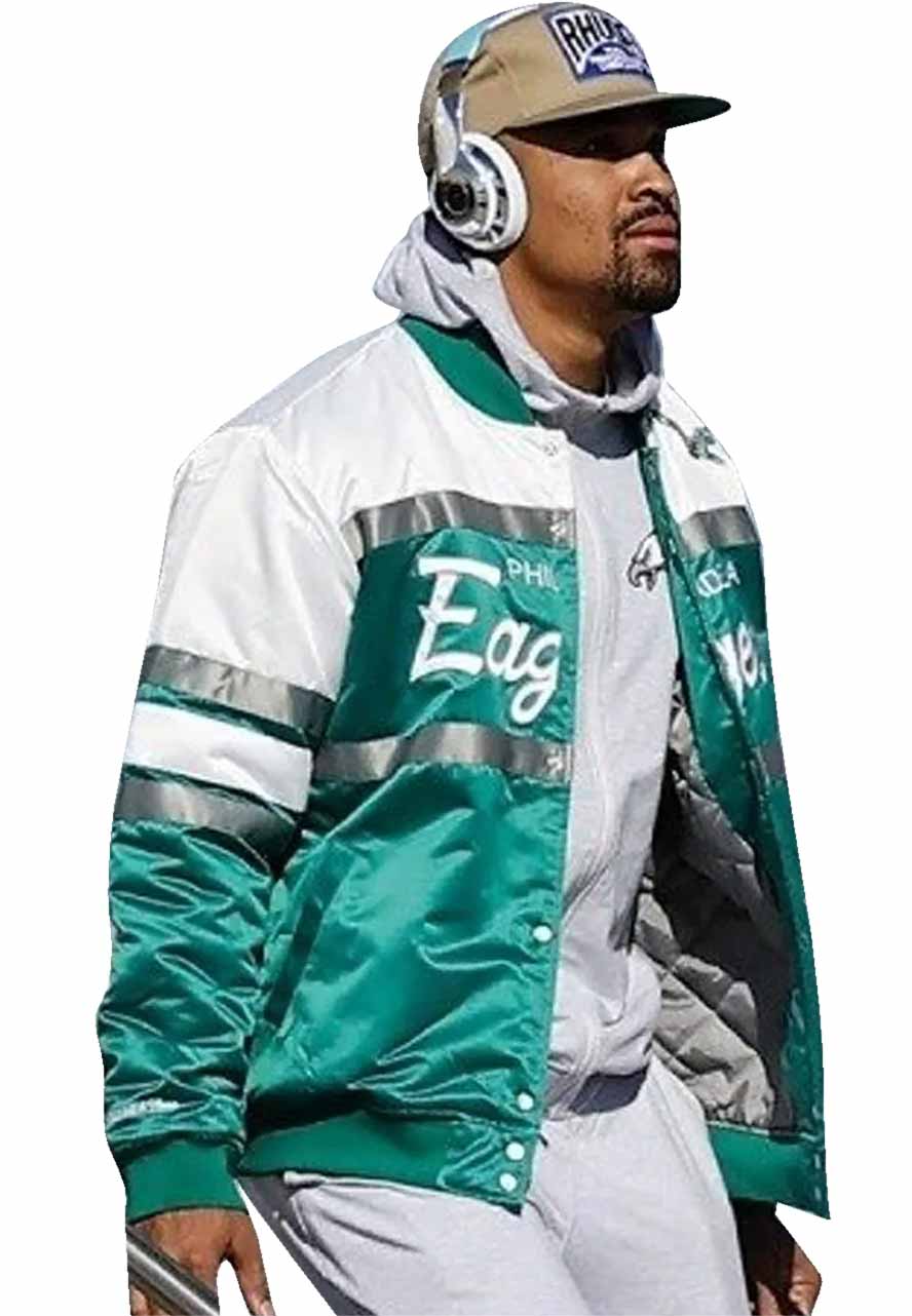 Philadelphia Eagles Jalen Hurts Varsity Jacket Philadelphia Eagles Jalen Hurts Varsity Jacket - Image 7