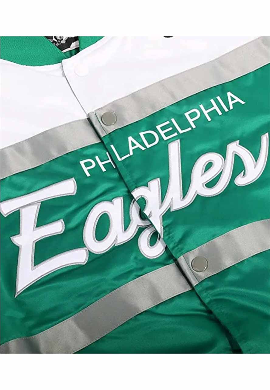 Philadelphia Eagles Jalen Hurts Varsity Jacket Philadelphia Eagles Jalen Hurts Varsity Jacket - Image 3