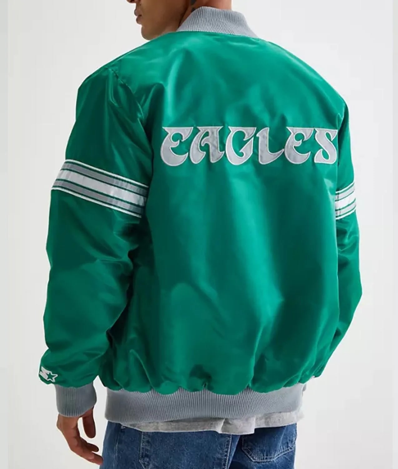 Philadelphia Eagles Kelly Green Striped Jacket Philadelphia Eagles Kelly Green Striped Jacket - Image 2