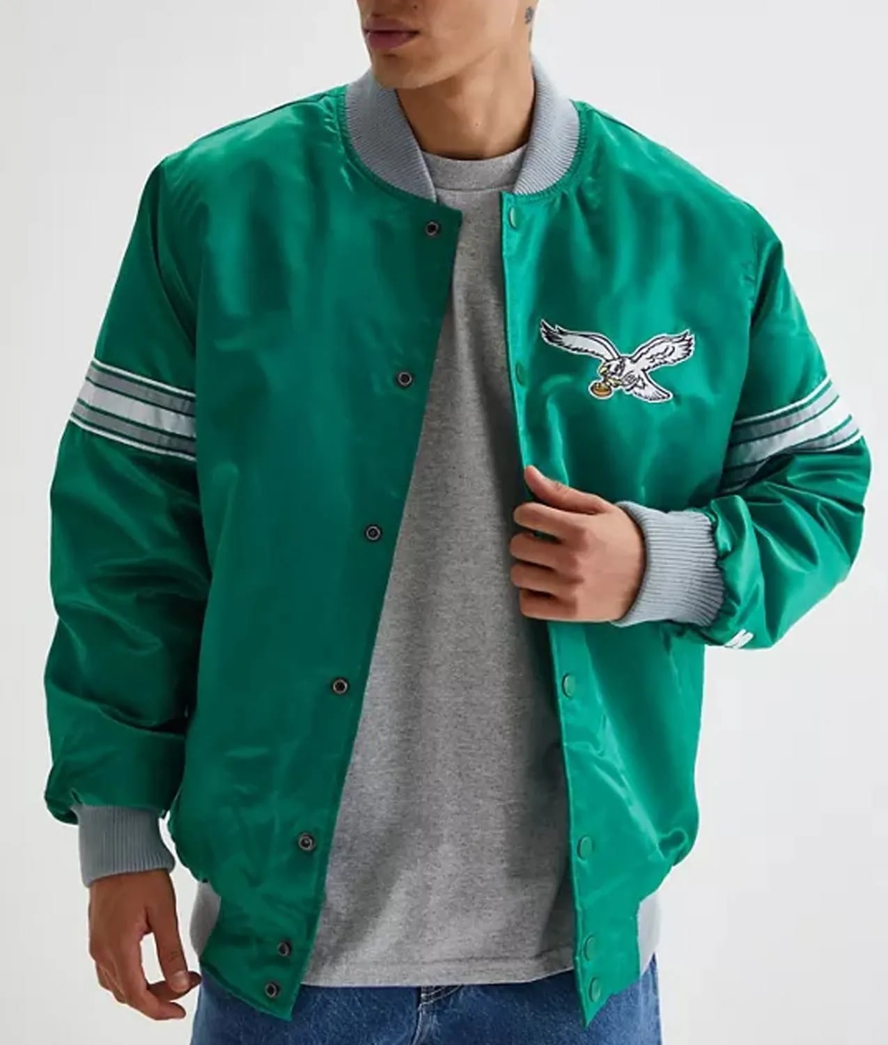 Philadelphia Eagles Kelly Green Striped Jacket Philadelphia Eagles Kelly Green Striped Jacket