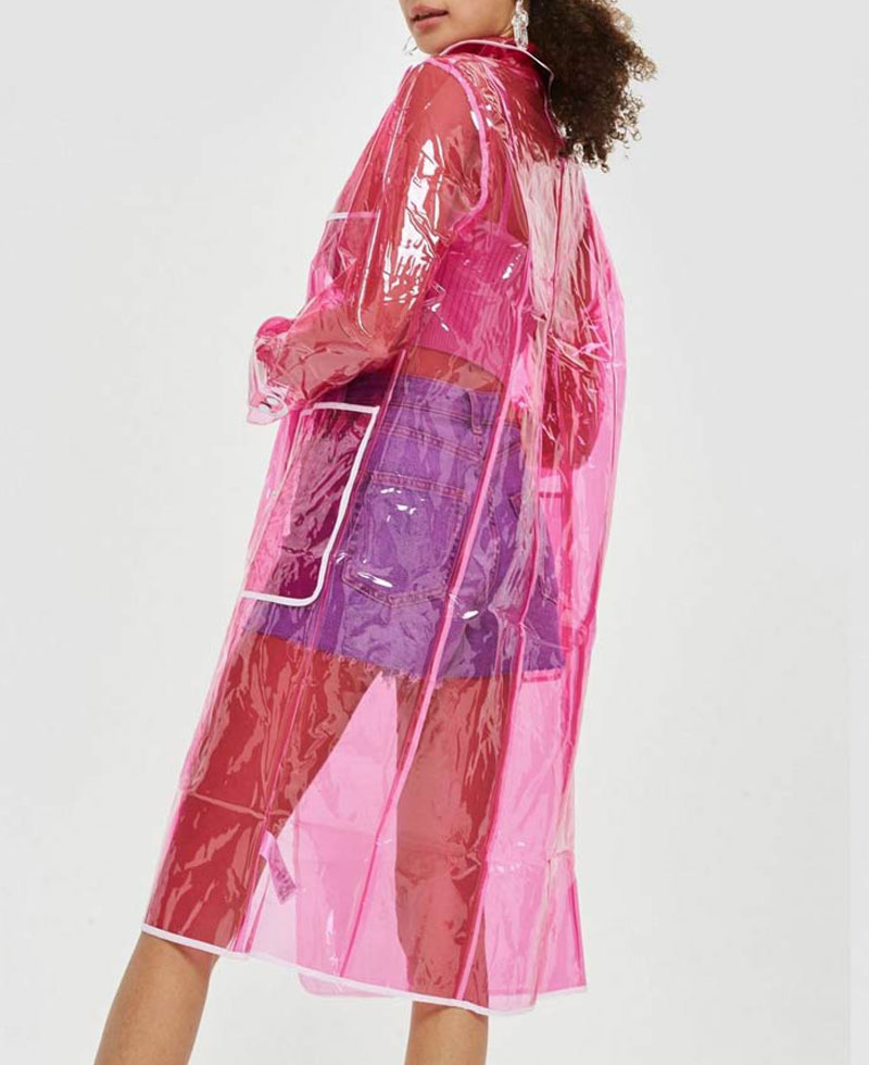 Perry Mattfeld In The Dark Pink Raincoat Perry Mattfeld In The Dark Pink Raincoat - Image 3