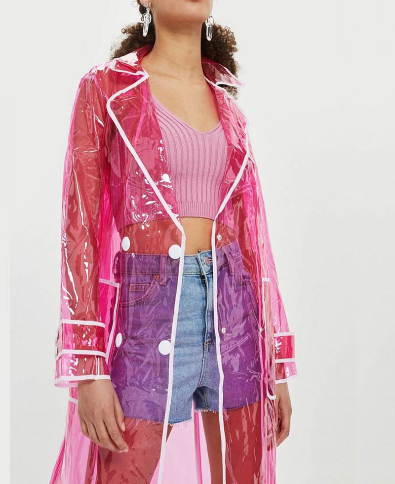 Perry Mattfeld In The Dark Pink Raincoat Perry Mattfeld In The Dark Pink Raincoat