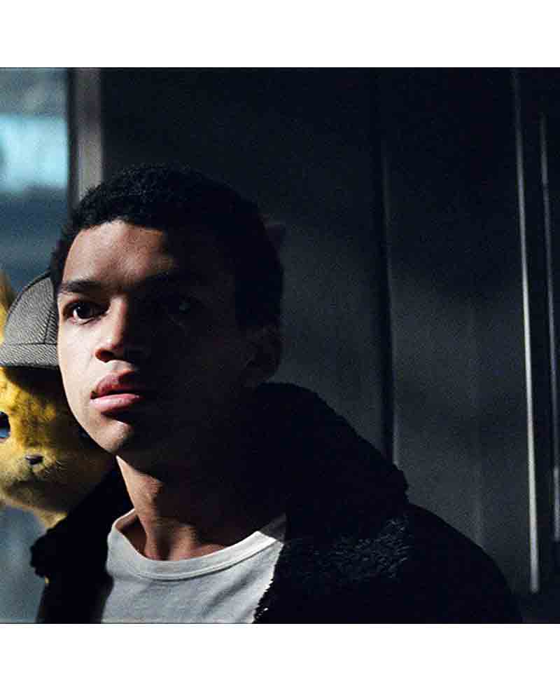 Pokemon Detective Pikachu Justice Smith Black Leather Jacket Pokemon Detective Pikachu Justice Smith Black Leather Jacket - Image 3