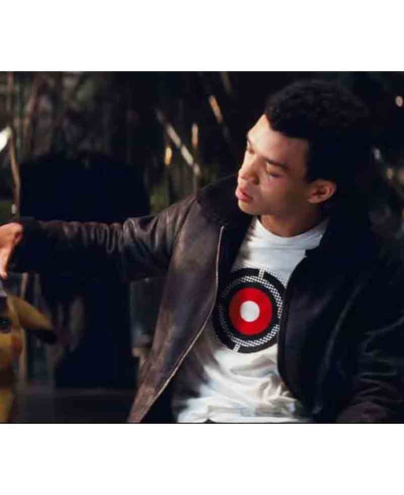 Pokemon Detective Pikachu Justice Smith Black Leather Jacket Pokemon Detective Pikachu Justice Smith Black Leather Jacket - Image 4