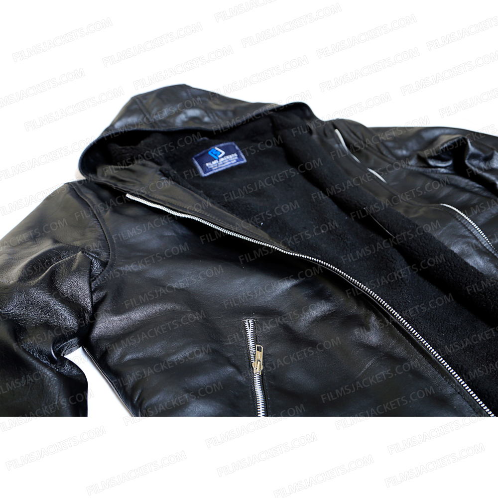 Power Joseph Sikora Shearling Black Leather Jacket Power Joseph Sikora Shearling Black Leather Jacket - Image 2
