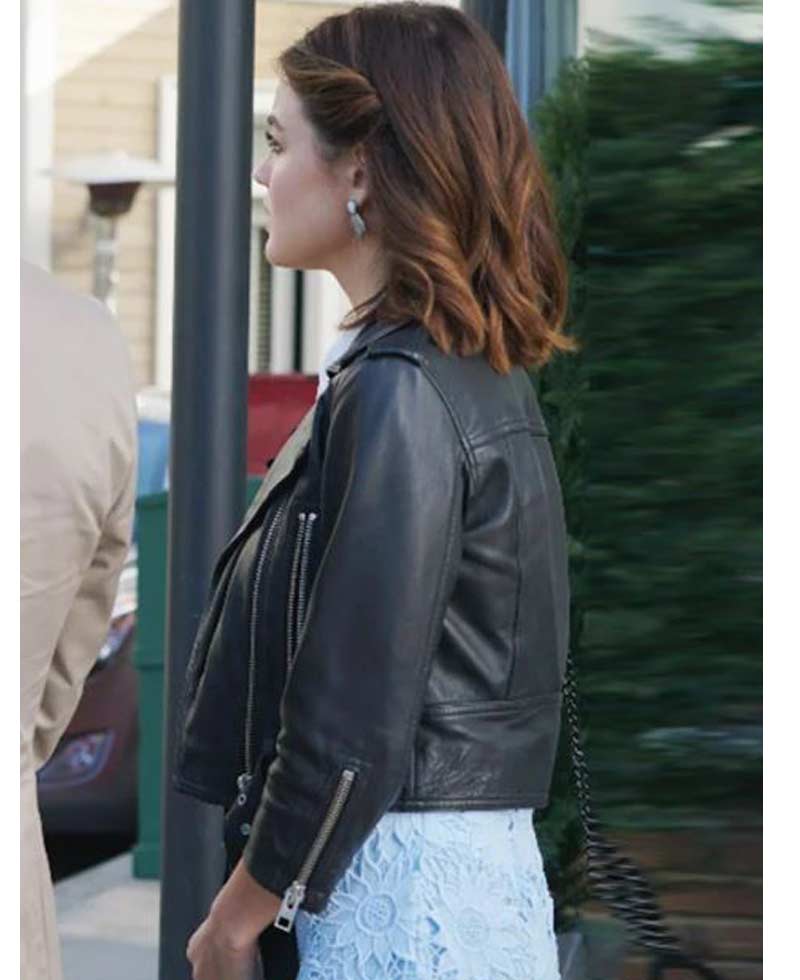 Pretty Little Liars Lucy Hale Biker Black Leather Jacket Pretty Little Liars Lucy Hale Biker Black Leather Jacket - Image 3