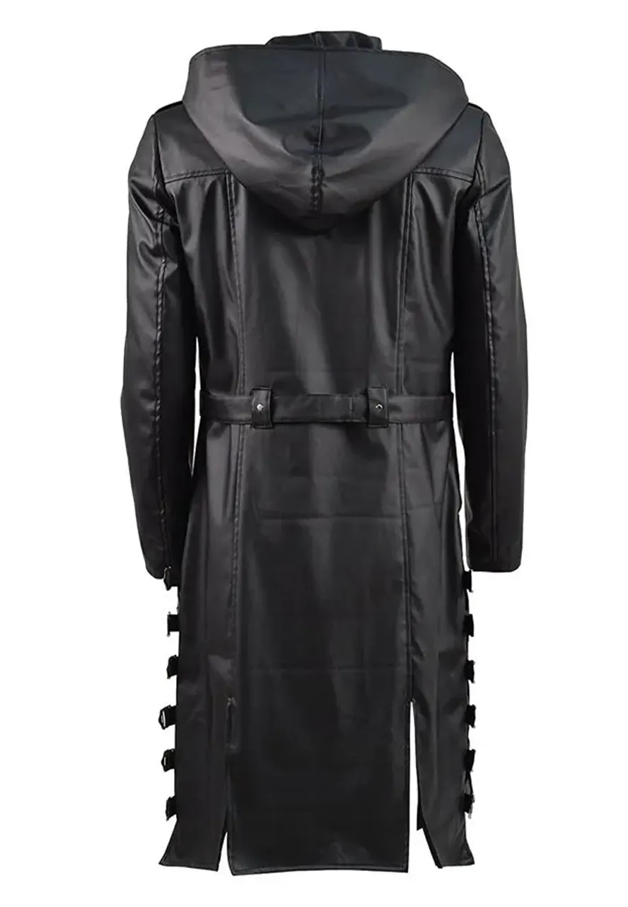 Pubg Leather Hooded Duster Coat Pubg Leather Hooded Duster Coat - Image 2